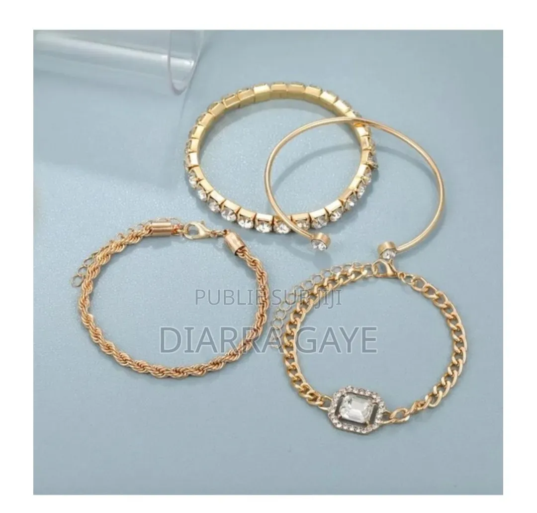 Ensemble De 4 Bracelets Dorés