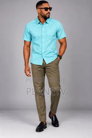 Ensemble Pantalon Kaki Chemise Lain Coton CFHLM