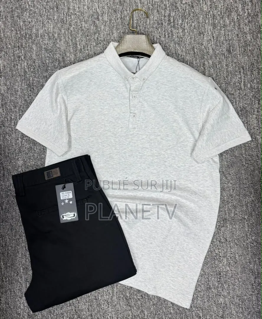 Ensemble Pantalon Kaki Et Lacoste en Coton CFHLM