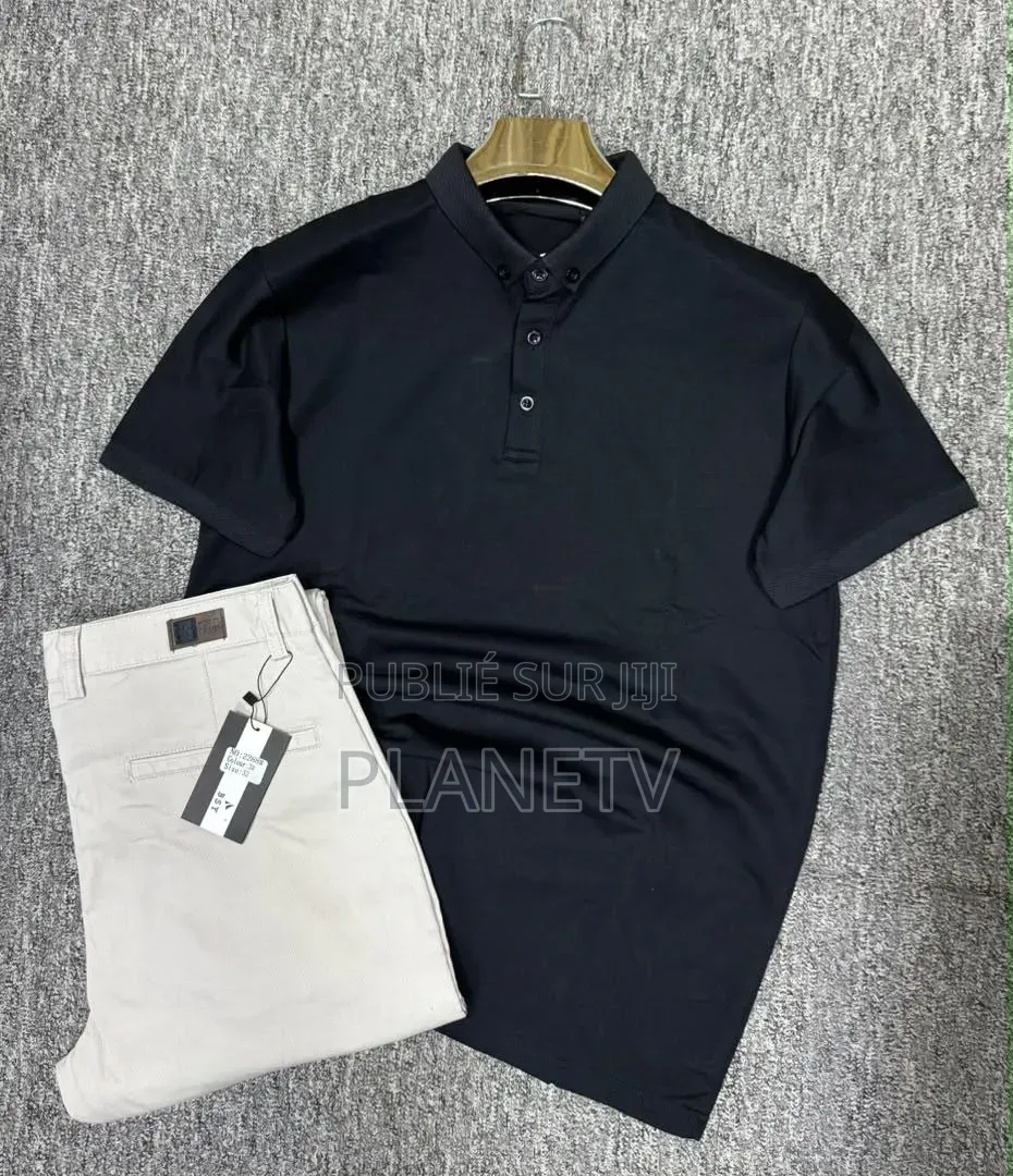 Ensemble Pantalon Kaki Et Lacoste en Coton CFHLM
