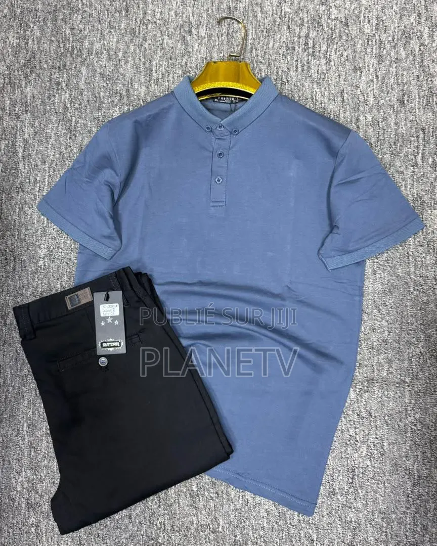 Ensemble Pantalon Kaki Et Lacoste en Coton CFHLM