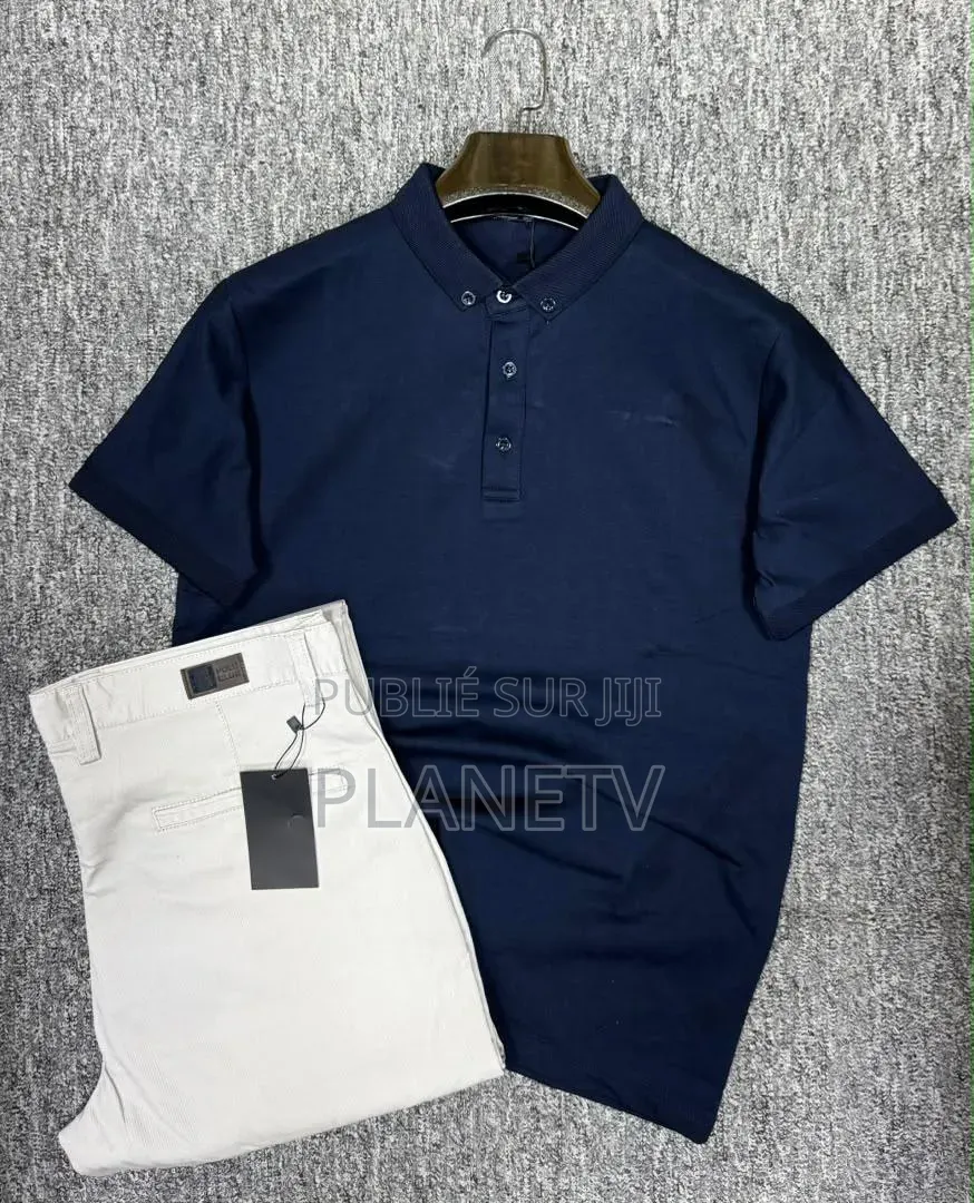 Ensemble Pantalon Kaki Et Lacoste en Coton CFHLM