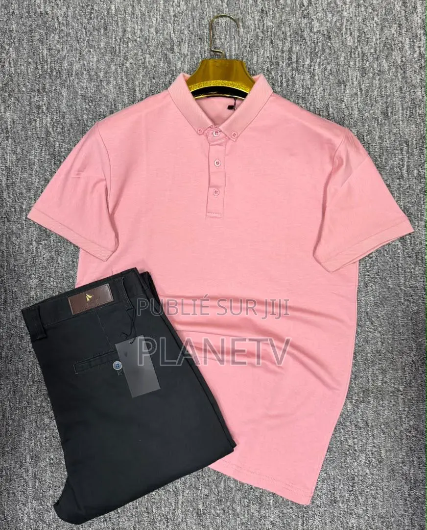 Ensemble Pantalon Kaki Et Lacoste en Coton CFHLM