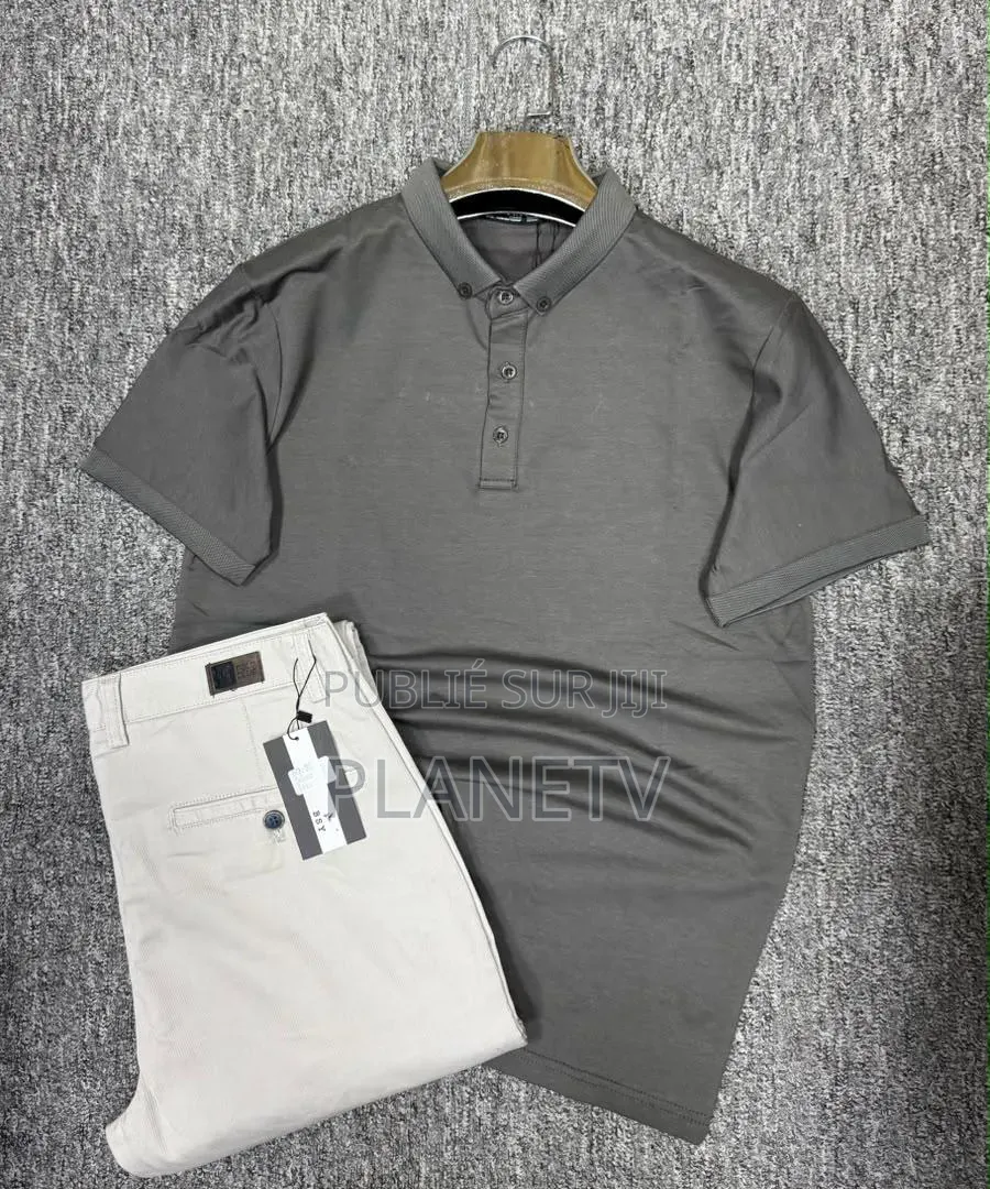 Ensemble Pantalon Kaki Et Lacoste en Coton CFHLM