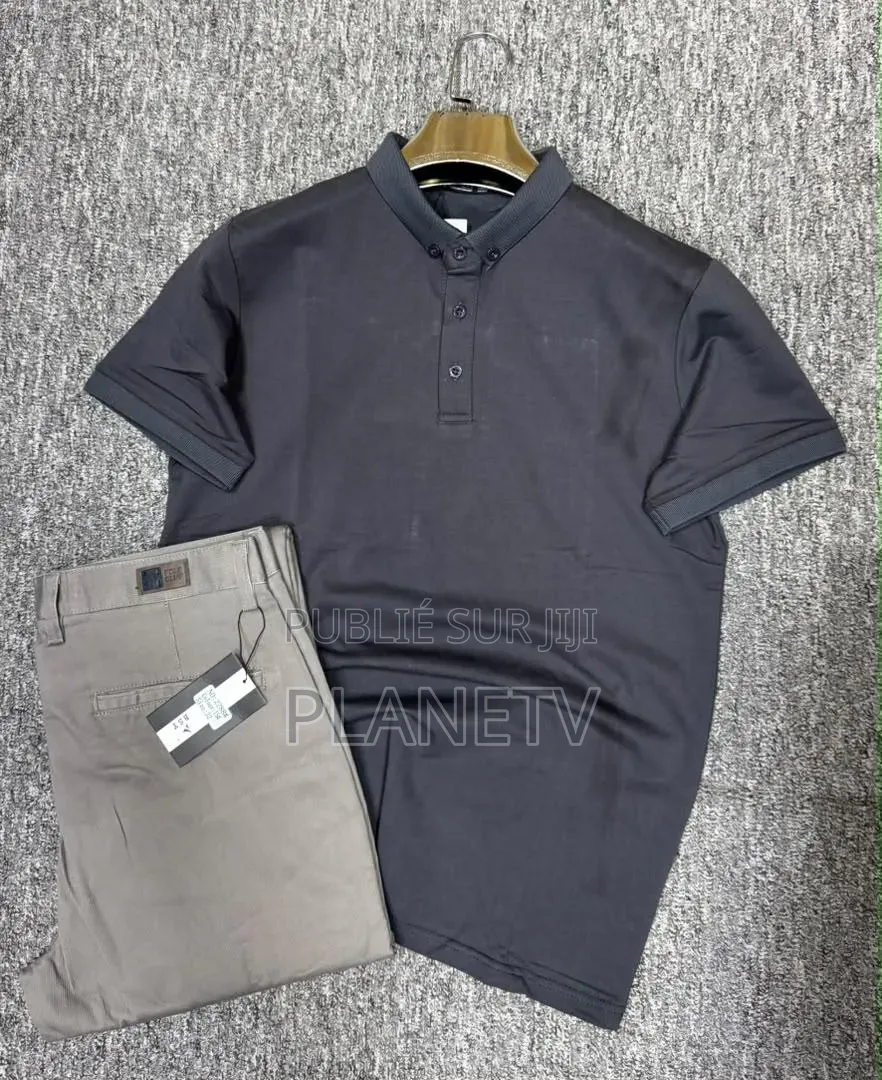Ensemble Pantalon Kaki Et Lacoste en Coton CFHLM