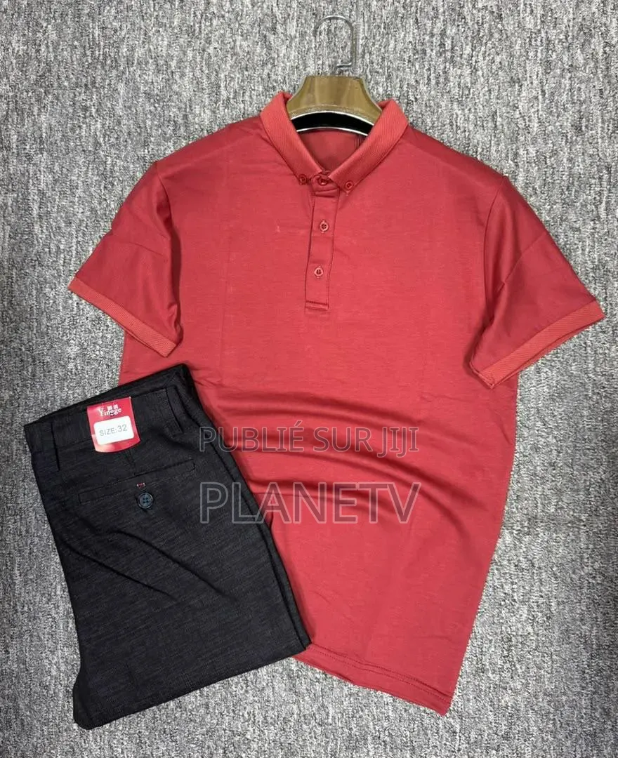 Ensemble Pantalon Kaki Et Lacoste en Coton CFHLM