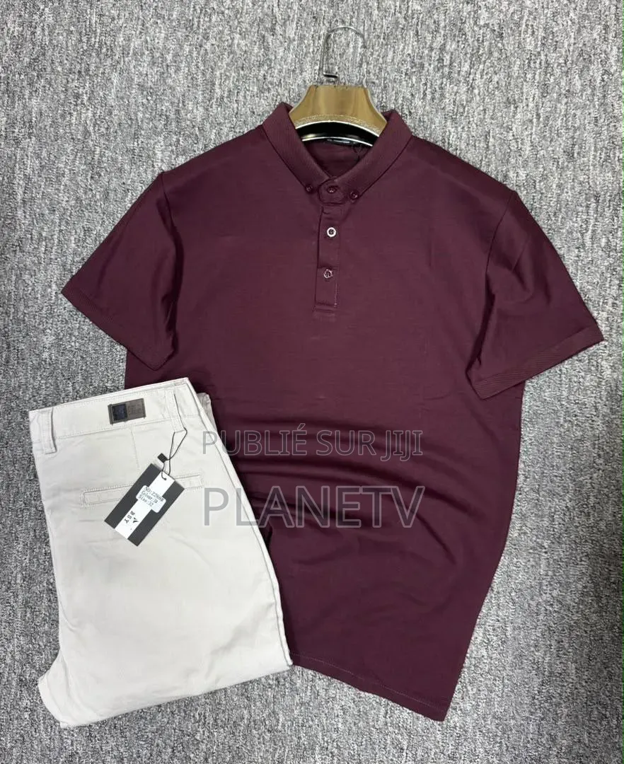 Ensemble Pantalon Kaki Et Lacoste en Coton CFHLM