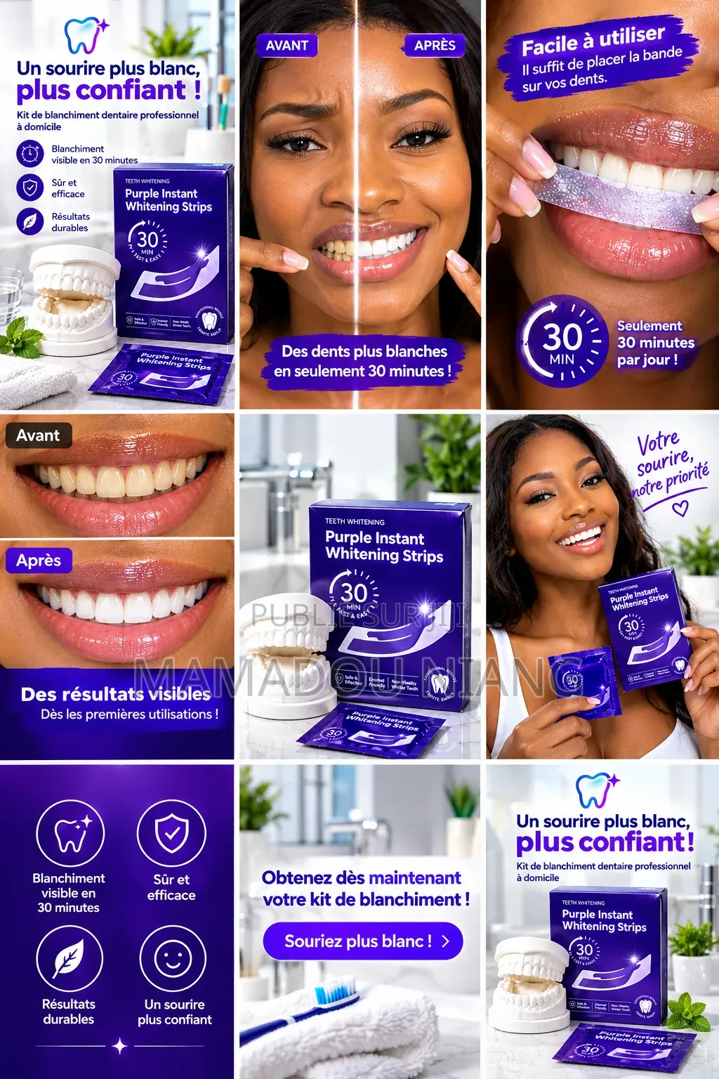 Kit, Bande De Blanchiment Dentaire Ultra Efficace.