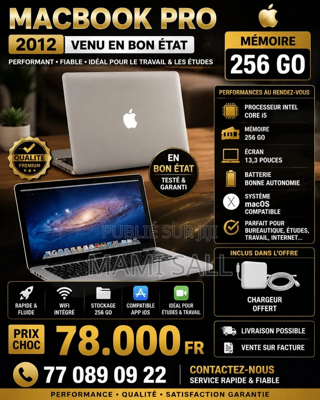 Nouveau Ordinateur portable Apple MacBook 2012 8GB SSD 128GB