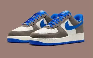  NIKE AIR FORCE 1 BLEU & GRIS  Un Mélange De Couleurs