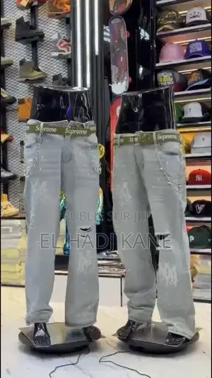 Jean Baggy Amiri - Bleu Délavé Strass