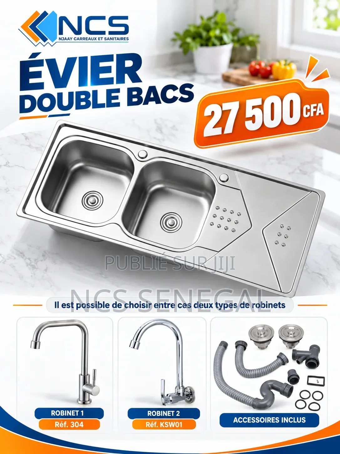 Évier De Cuisine 2 Bacs