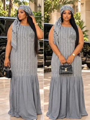 Robe Débardeur Et Robe Avec Manche 100% Cotton Avec Foulard De 2m