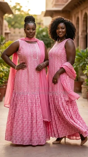 Robe Débardeur Et Robe Avec Manche 100% Cotton Avec Foulard De 2m