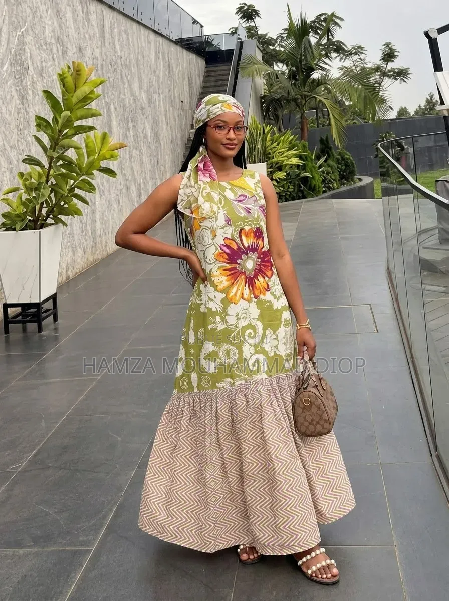 Robe Débardeur Et Robe Avec Manche 100% Cotton Avec Foulard De 2m