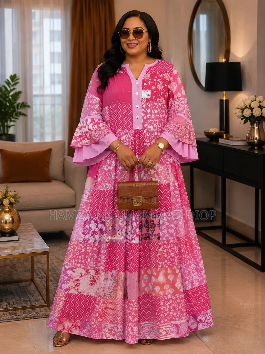 Robe Débardeur Et Robe Avec Manche 100% Cotton Avec Foulard De 2m