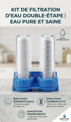 Double Filtre Purificateur d'Eau – Cartouches Sédiments & Charbon