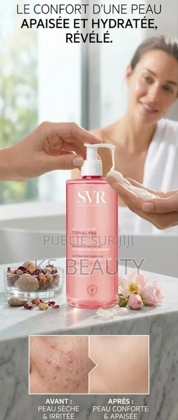 SVR TOPIALYSE – Gel Lavant Apaisant & Hydratant 24h Peaux Sensibles 1L