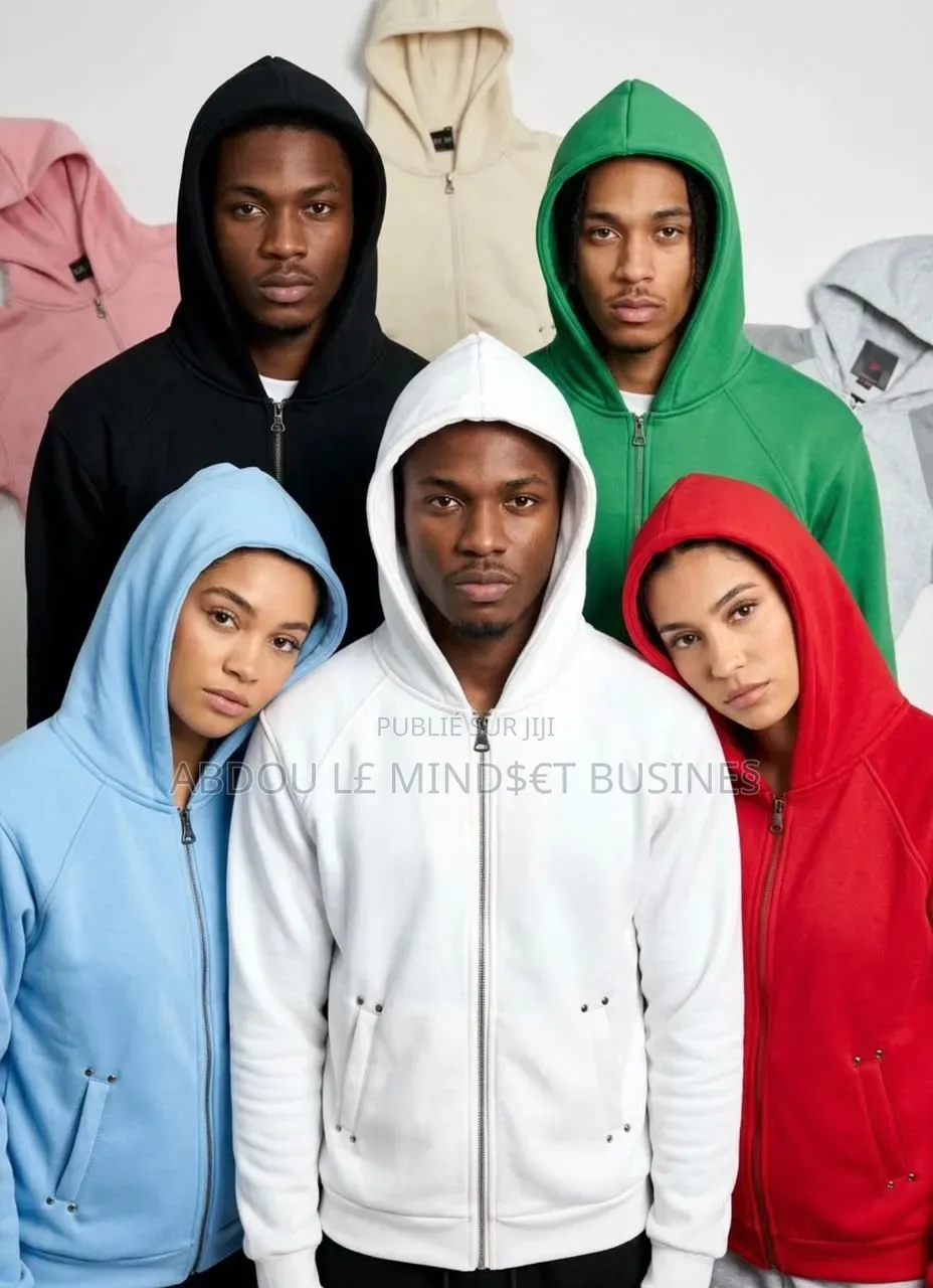 Pulls Capuchon Unique Unisexes 100% Coton Disponible