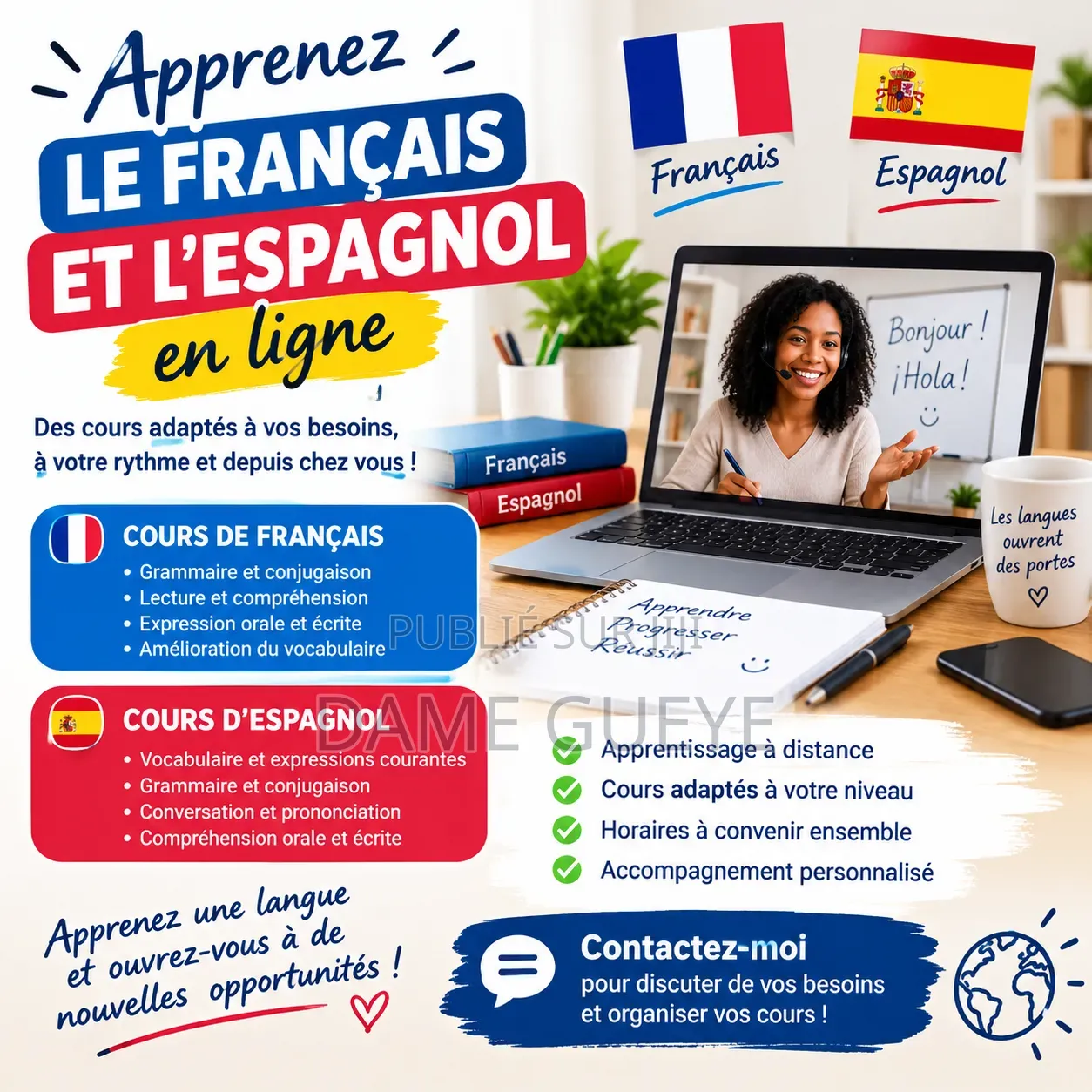Cours De Français Et D’espagnol en Ligne Pour Tous Les Niveaux