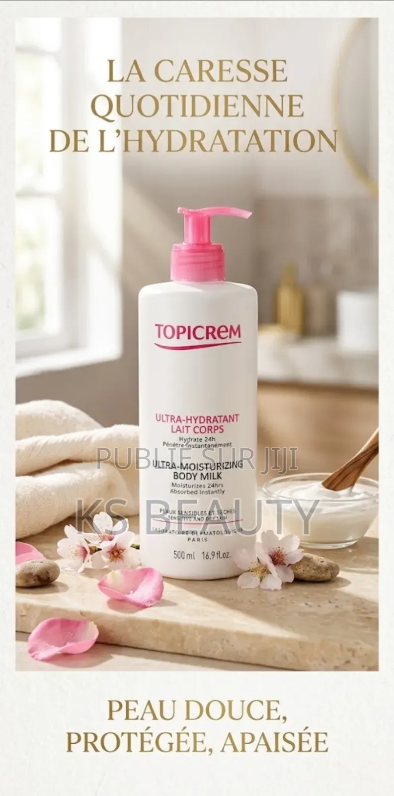 TOPICREM Lait Ultra-Hydratant - 500ml - Blanc