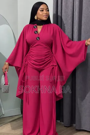 Ensemble 2 Pièces Femme Chic Fushia Palazzo Large_4 Couleurs Dispos