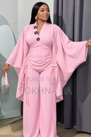 Ensemble 2 Pièces Femme Chic Fushia Palazzo Large_4 Couleurs Dispos