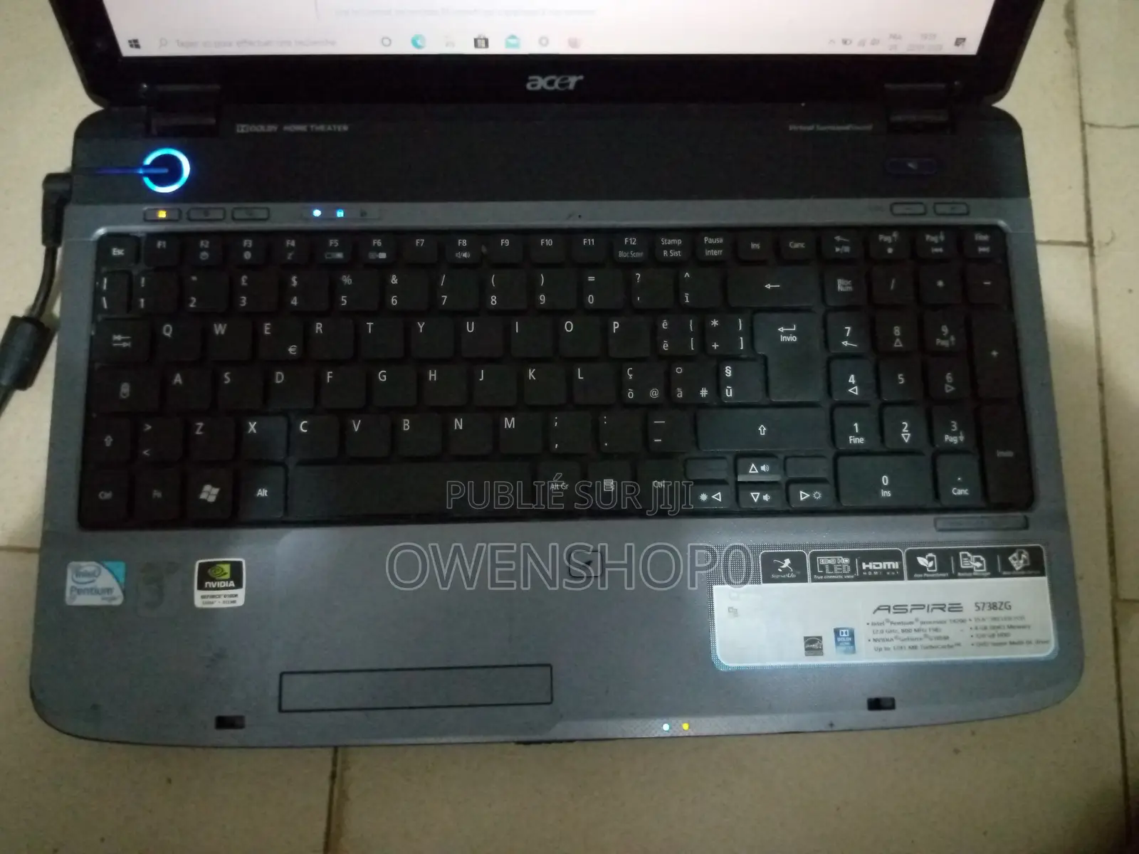 Ordinateur portable Acer Aspire 5738ZG 4GB Intel Pentium HDD 256GB