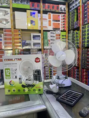 Ventilateur Solaire Rechargeable CORAL STAR CS-1201 – 12 Pouces