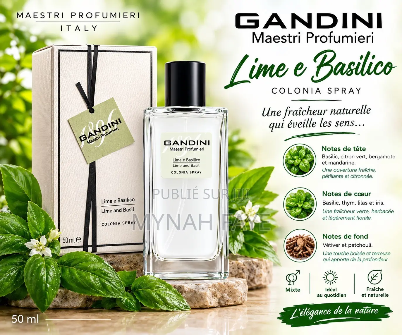 Lime Basil • Gandini Original 50ml Italie :5000 Au Lieu De 15000