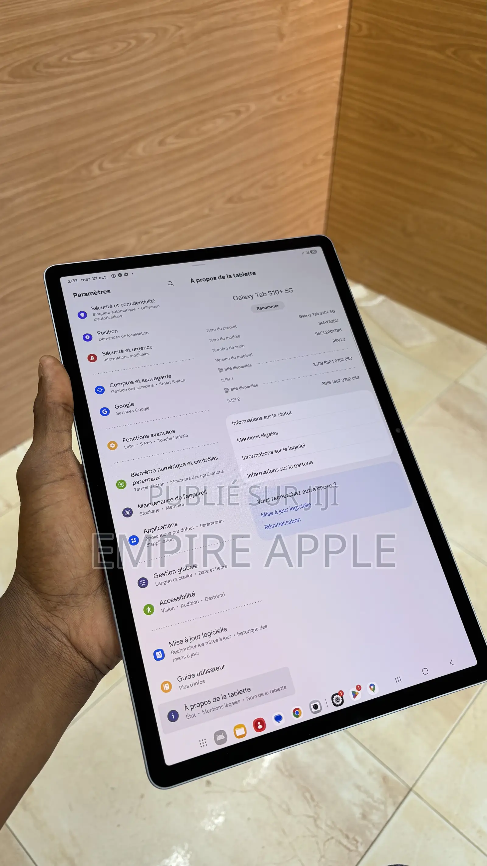 Nouveau Samsung Galaxy Tab S10+ 5G 256 GB Argenté