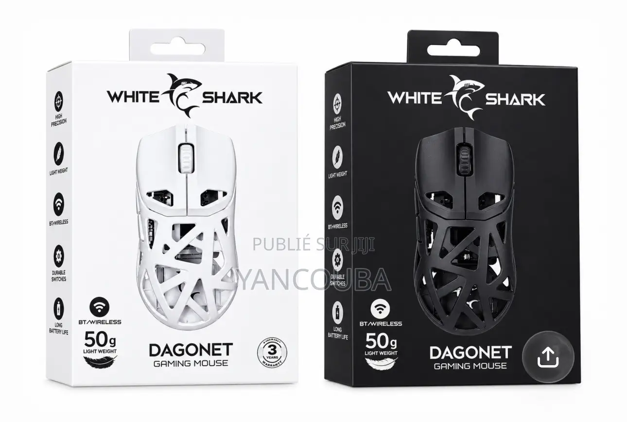 Souris Gaming White Shark Dagonet Sans Fil Ultra Légère 50g