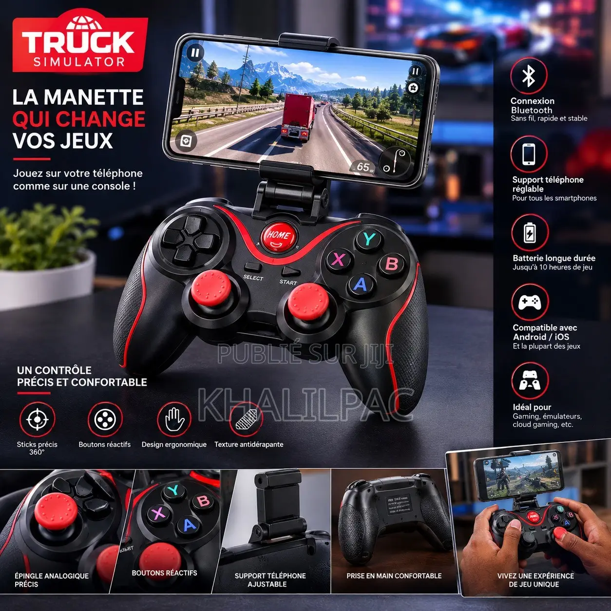 Manette De Jeux Compatible À Un Téléphone 