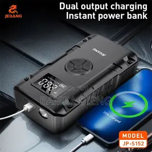 Démarreur De Batterie 4-en-1 Avec Pompe À Pneu, Powerbank Et Lampe LED