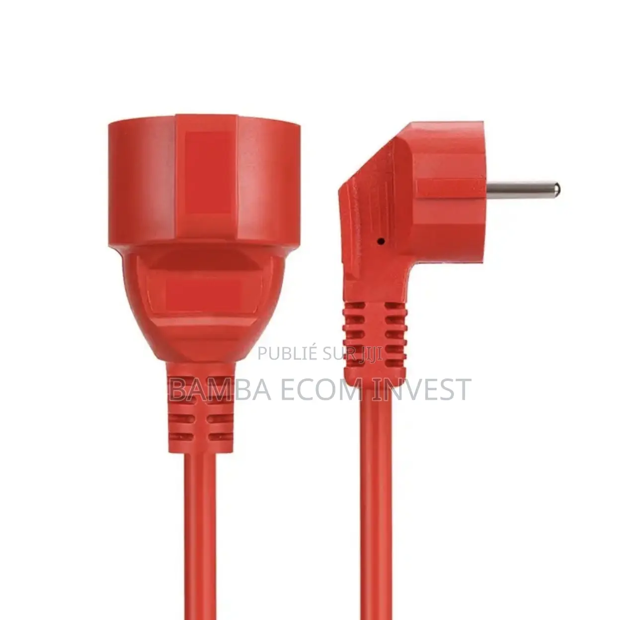 Rallonge Électrique Rouge Enroulée,équipée d'Une Fiche Mâle Et Femelle