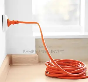 Rallonge Électrique Rouge Enroulée,équipée d'Une Fiche Mâle Et Femelle