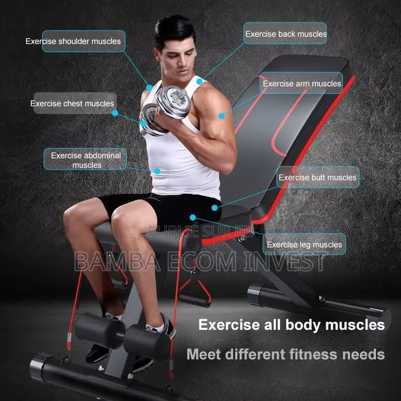 Banc De Musculation 6 in 1 Pliable&Inclinable Réglable 40*130*40-120cm