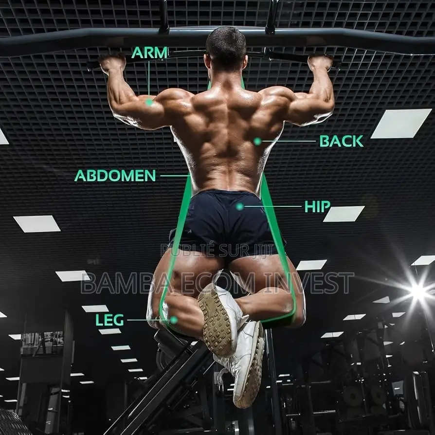 Élastique De Fitness Vert Utilisé Pour Le Renforcement Musculaire