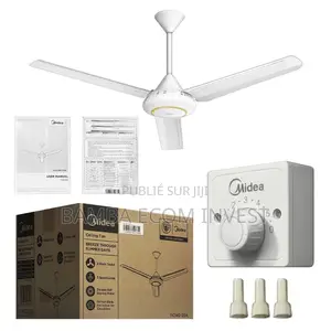 Ventilateur De Plafond Midea,5 Vitesses,230 M3/Min, 56" Pouces(142cm)