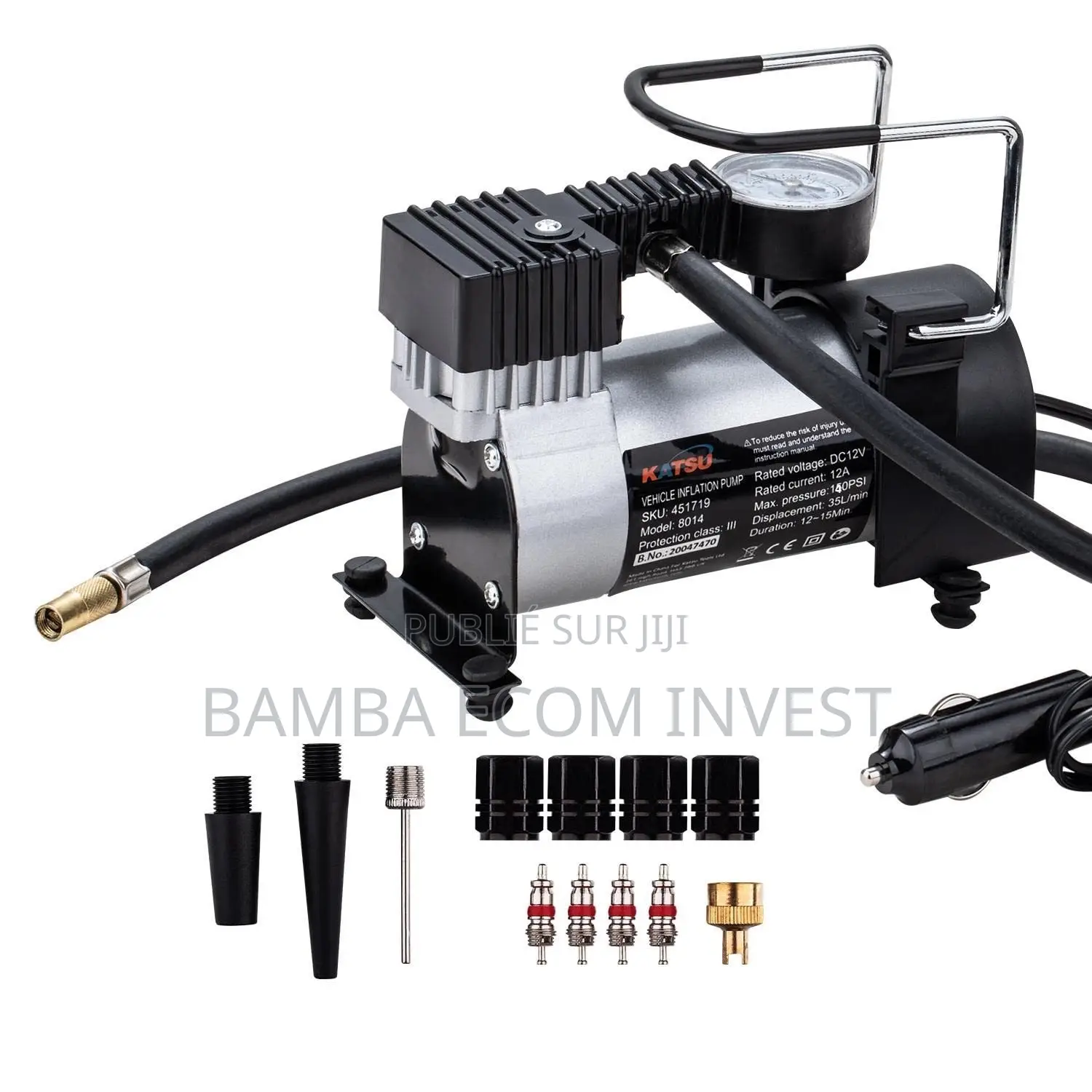 Compresseur d'Air Portable 12V (Gonfleur De Pneu Électrique)