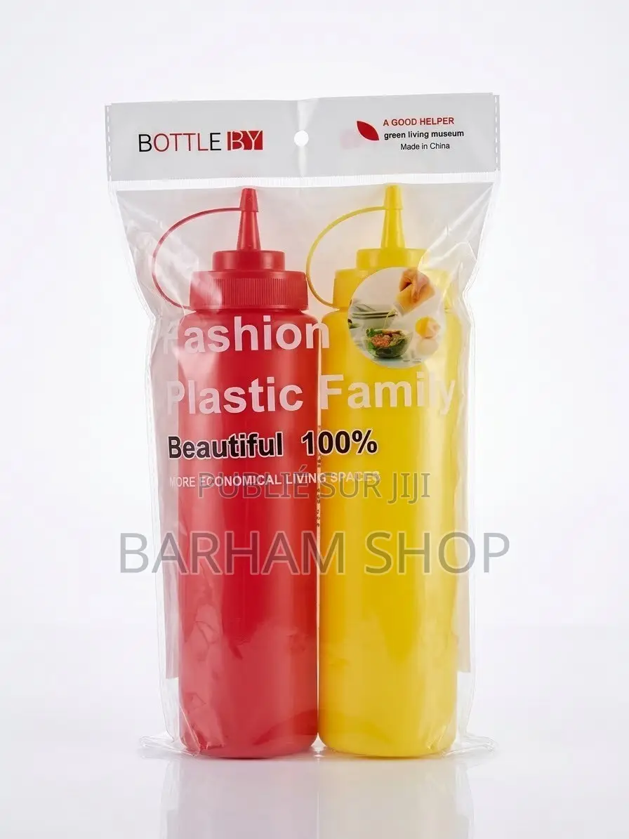 Lot De 4 Bouteilles Distributrices De Sauce Ketchup & Moutarde - Dakar