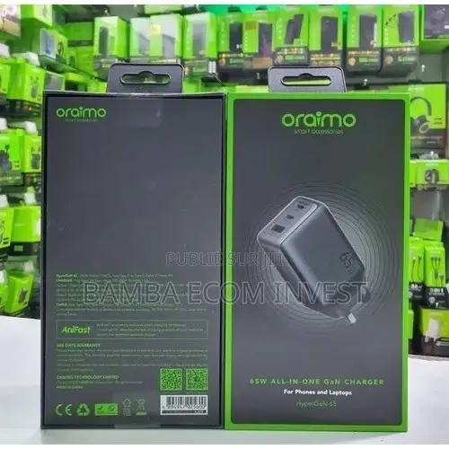 l'Oraimo HyperGaN 65 (Modèle De Chargeur Mural GaN Tout-en-Un De 65W)