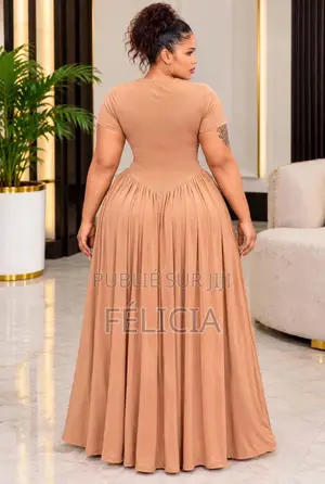 Robe Longue Femme Grande Taille Zip Devant - 5 Couleurs L XL XXL XXXL