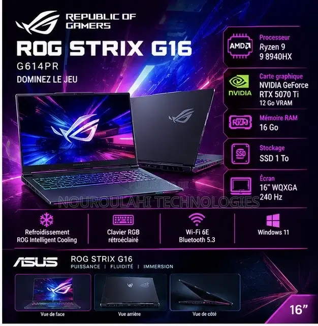 Nouveau Ordinateur portable Asus ROG Strix G15 16GB AMD Ryzen 9 SSD 1T