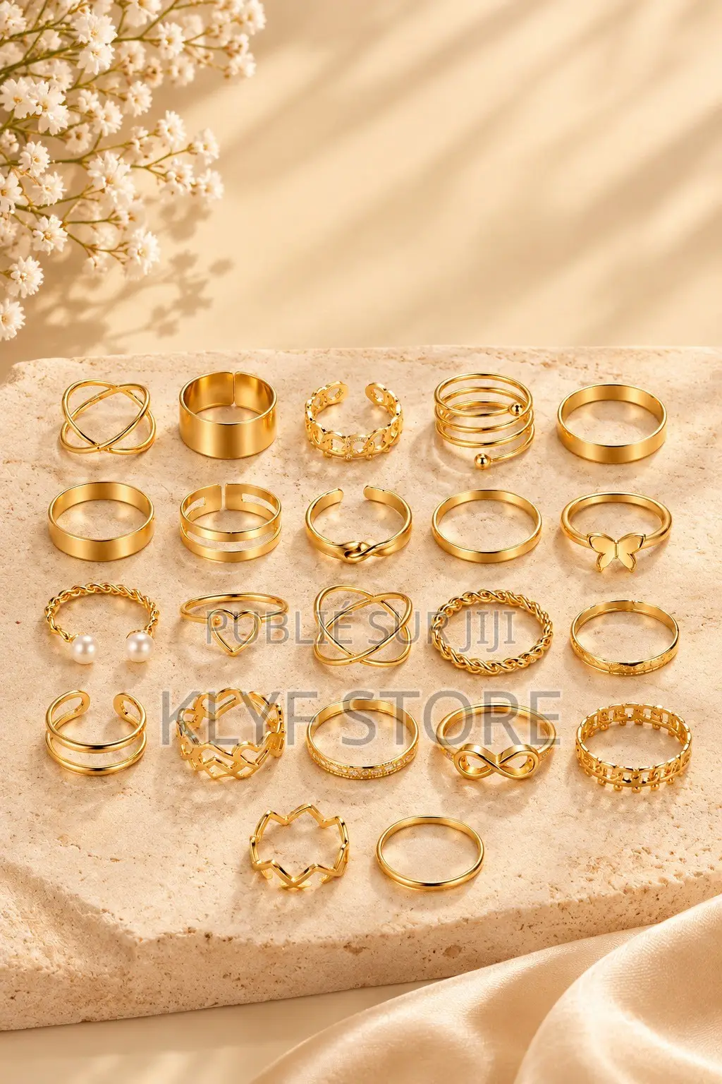 22 Pièces De Bague