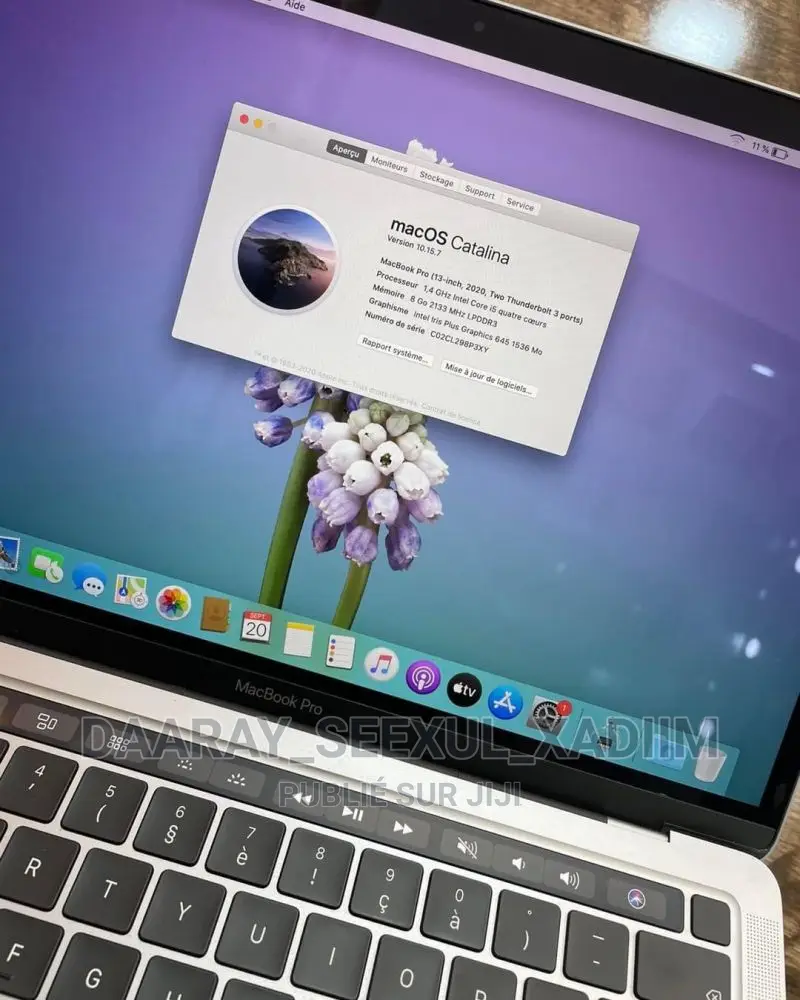 Ordinateur Portable Apple MacBook Pro 2020 8GB Intel Core I5 SSD 512GB