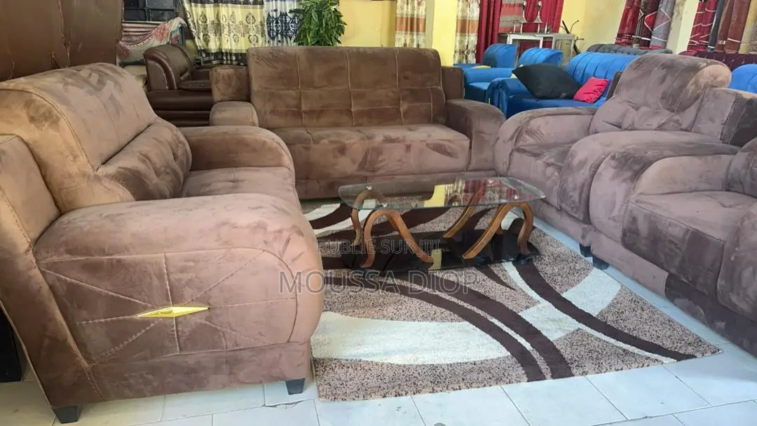 Salon en Velour Marron