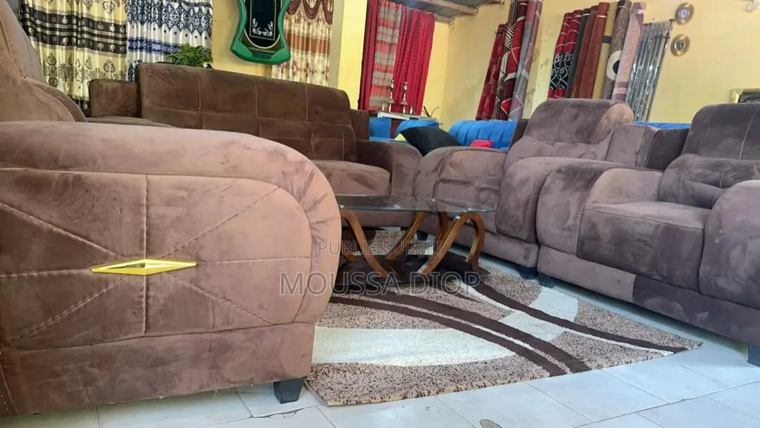 Salon en Velour Marron