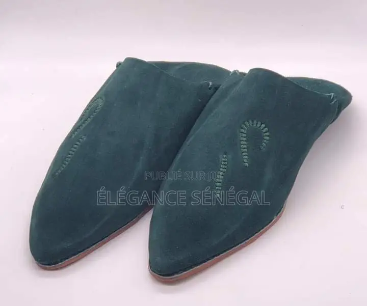 Babouche Royale Marocaine 100% Cuir Daim Authentique Homme