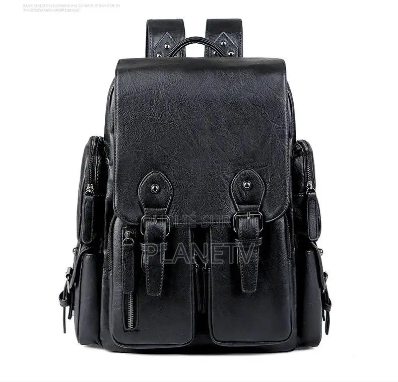 Sacs a Dos en Cuir Marron Et Noir en Promotion Disponible Nf